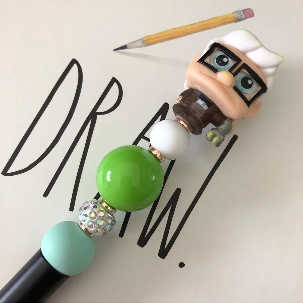 Disney Doorables: Up: Carl Fredricksen handmade beaded pen